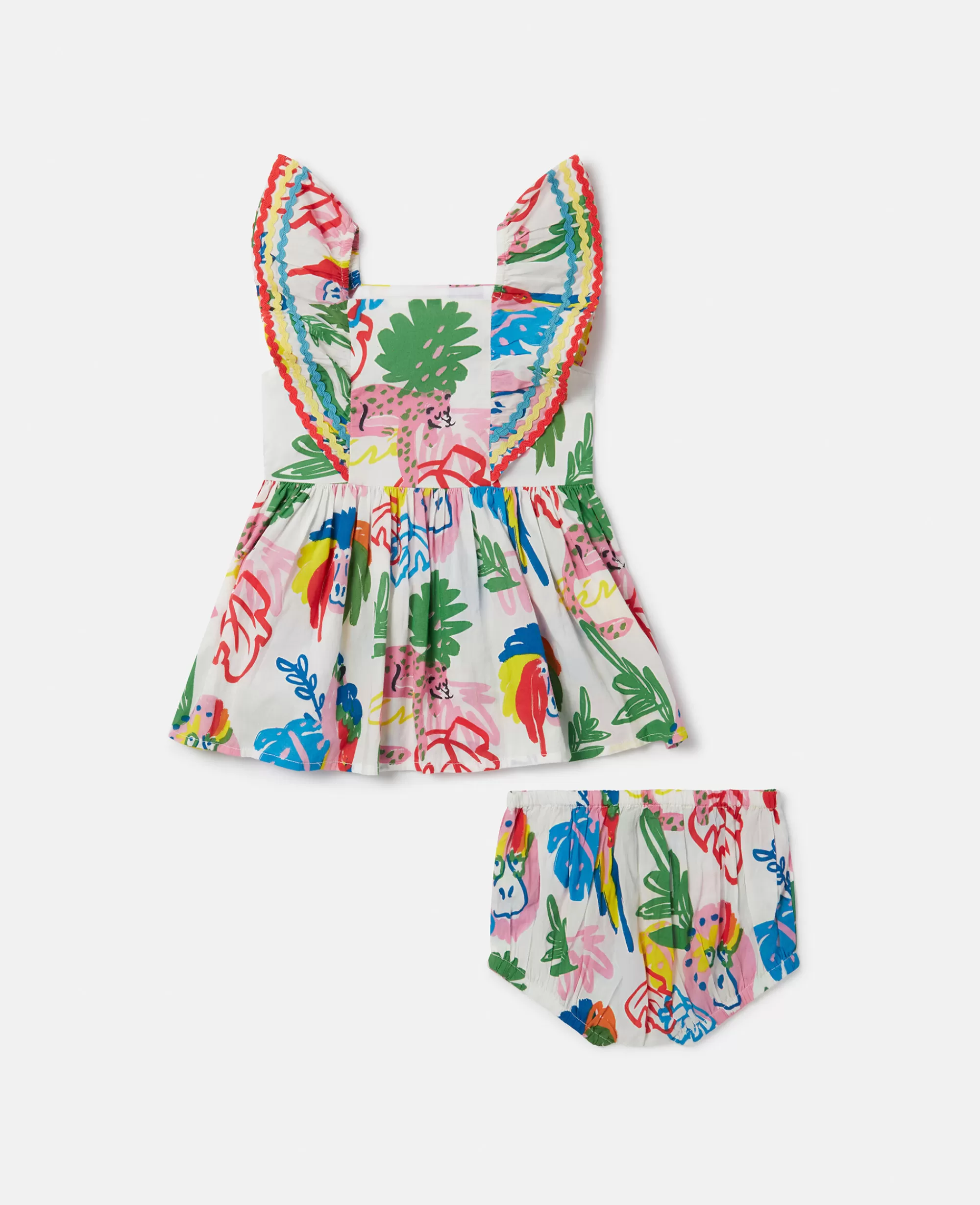 Bambini Stella McCartney Vestiti E Tutine>Set Vestitino E Bloomer Con Stampa Giungla