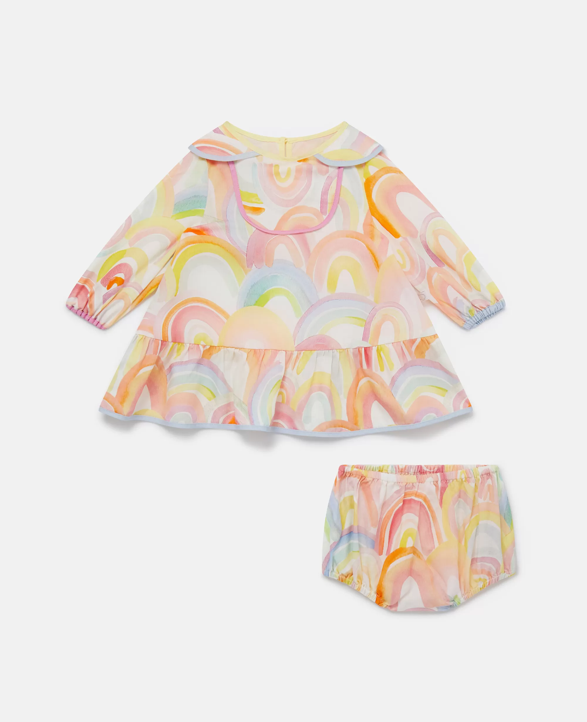 Bambini Stella McCartney Vestiti E Tutine>Set Vestito E Bloomer Con Stampa Arcobaleno Acquerello