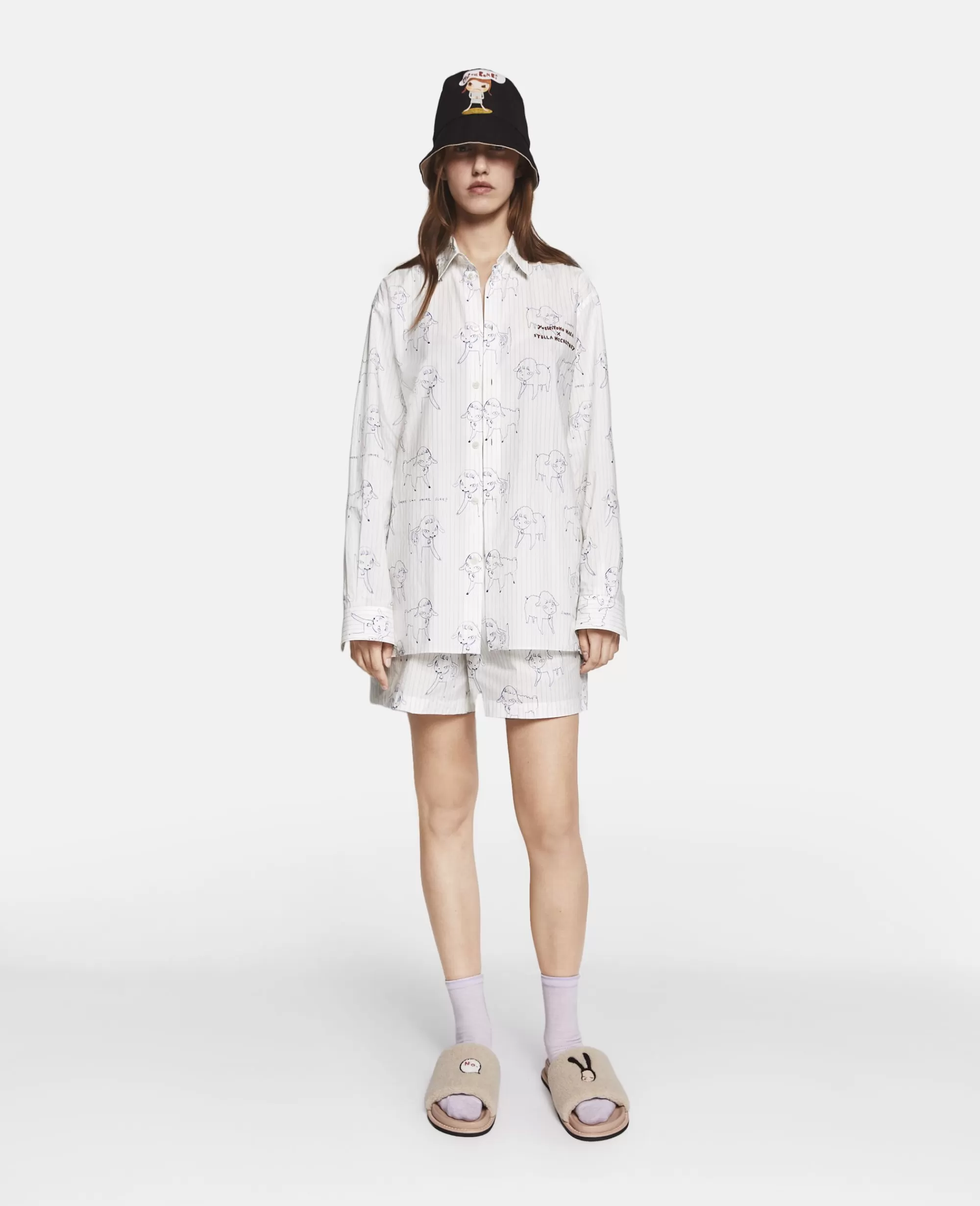 Unisex Stella McCartney Pantaloni E Shorts>Short Con Stampa Sheep Can Never Sleep