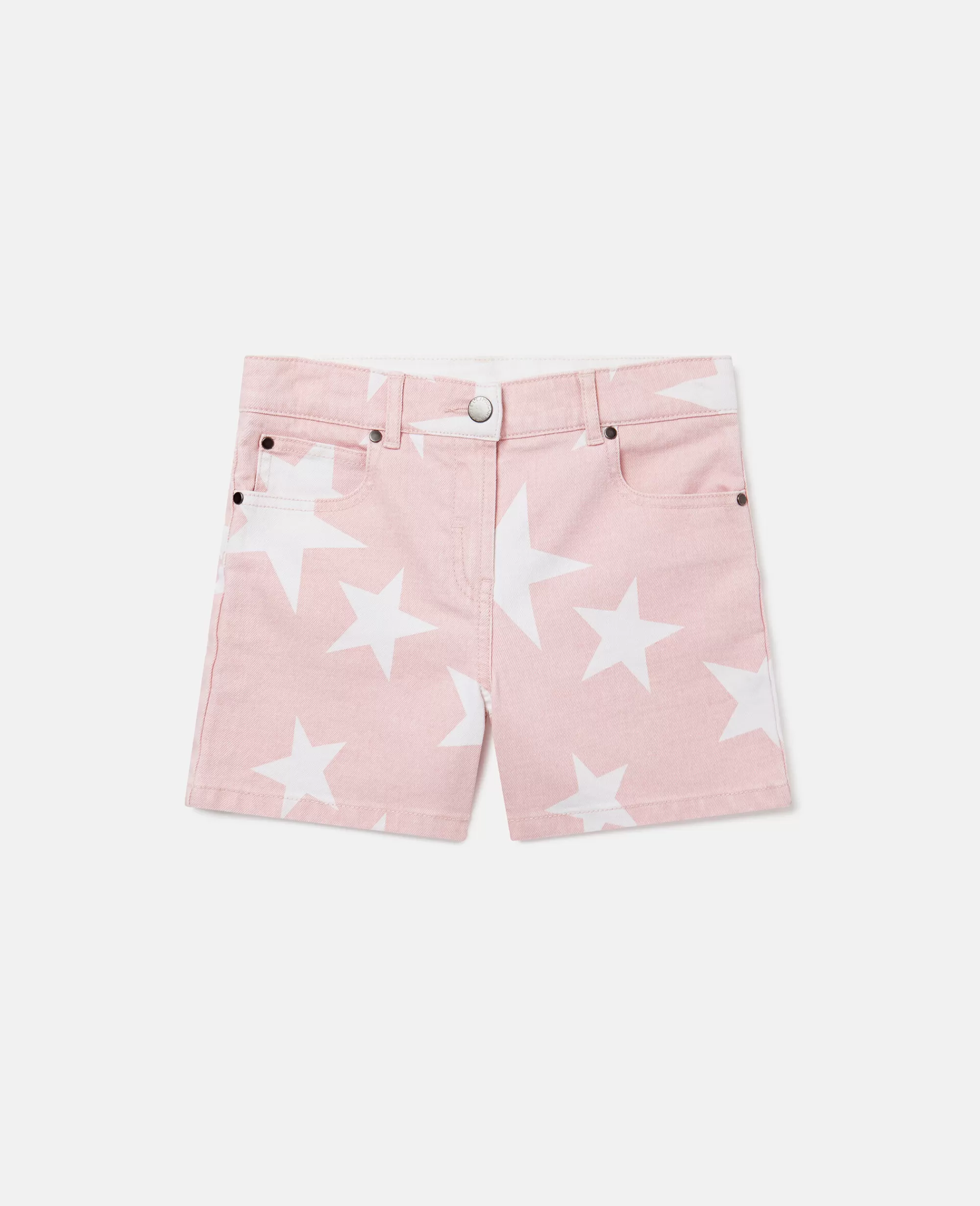 Bambini Stella McCartney Pantaloni E Shorts>Shorts In Denim Con Stampa Stelle