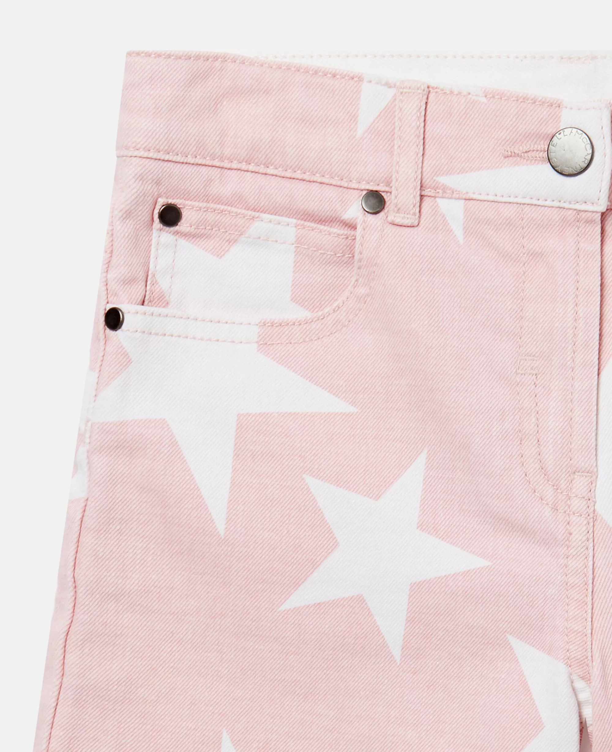 Bambini Stella McCartney Pantaloni E Shorts>Shorts In Denim Con Stampa Stelle