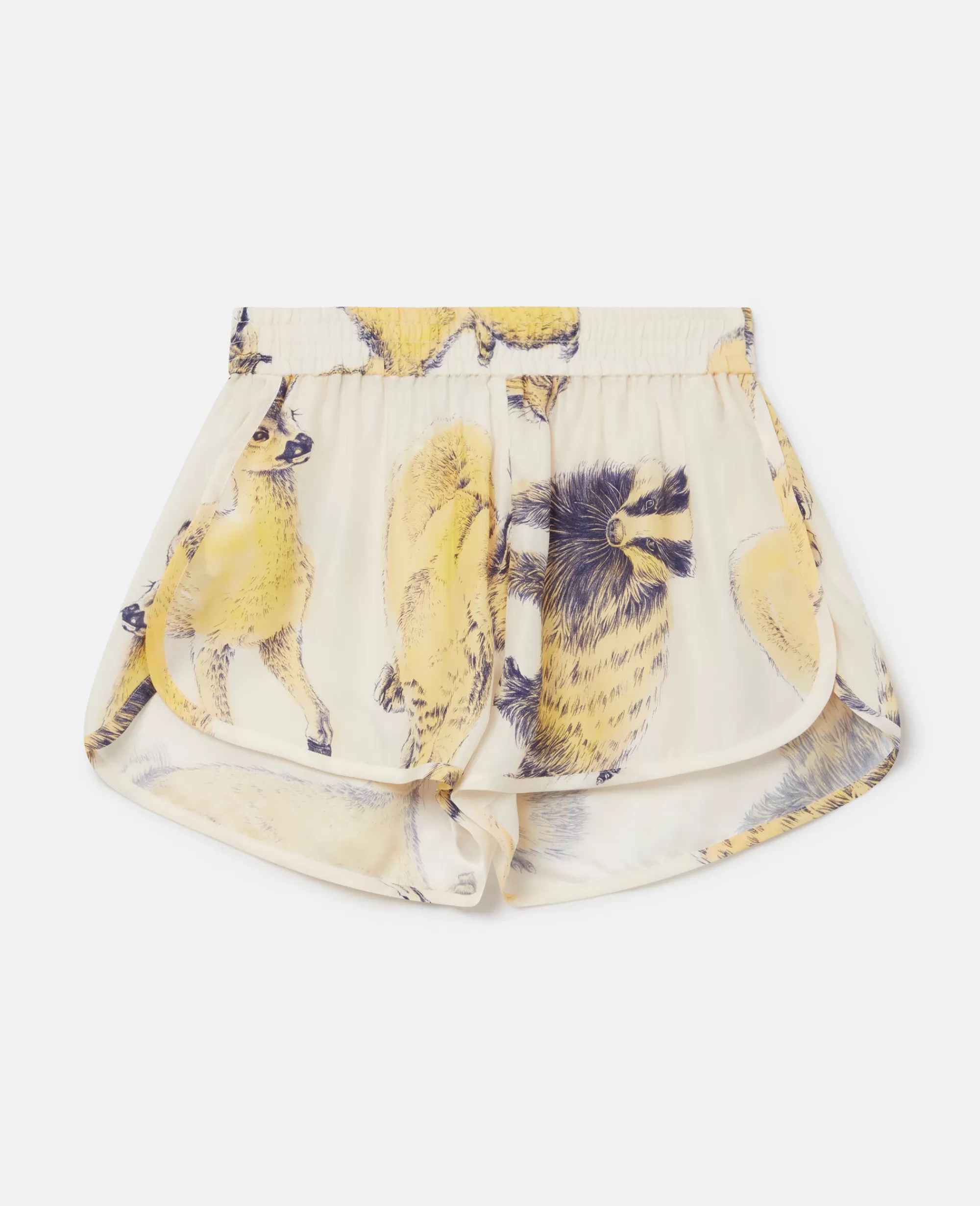 Donna Stella McCartney Pantaloni E Shorts>Shorts In Seta Con Stampa Fauna Rewild