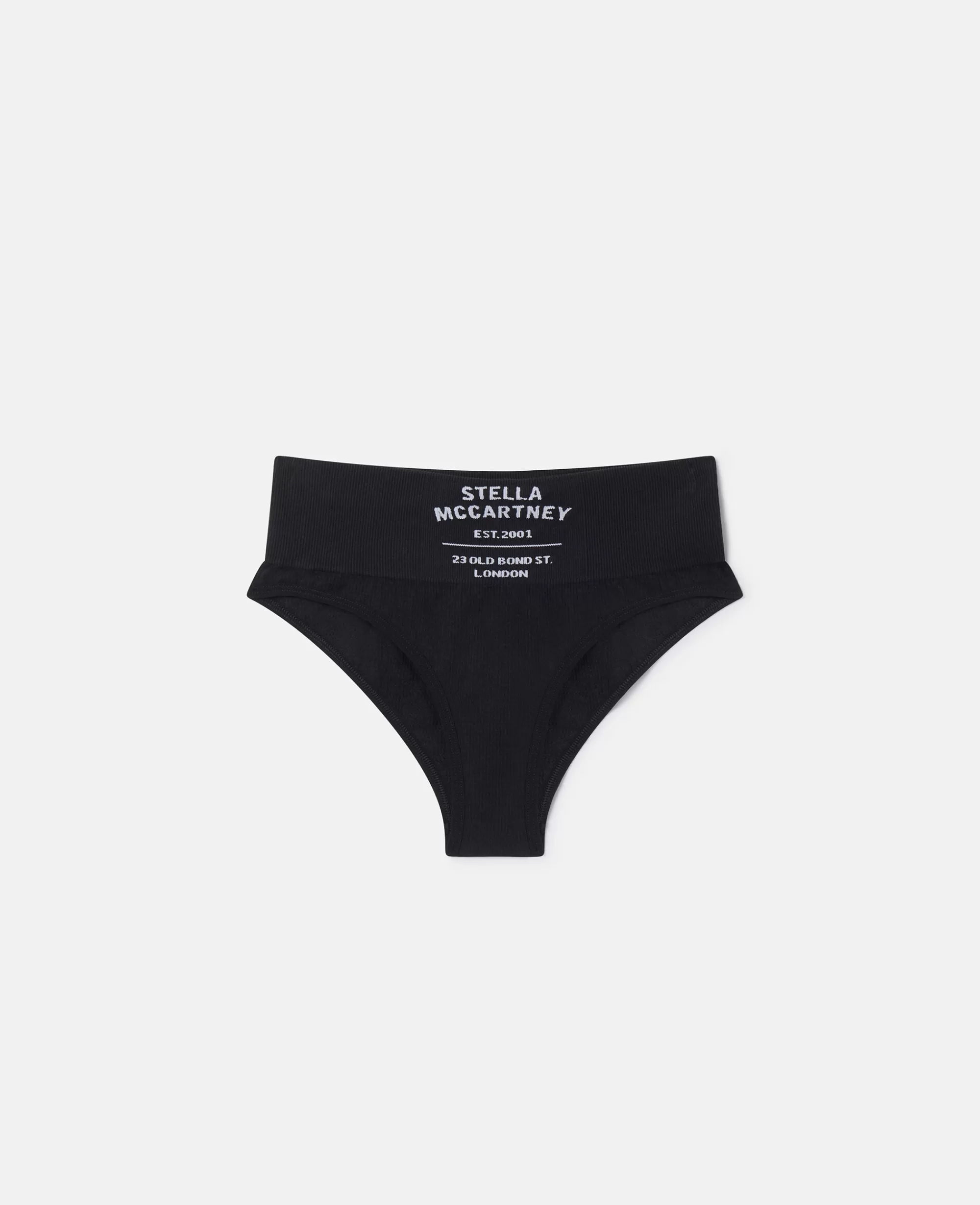 Donna Stella McCartney Lingerie E Sleepwear>Slip A Vita Alta In Maglia A Coste Con Logo