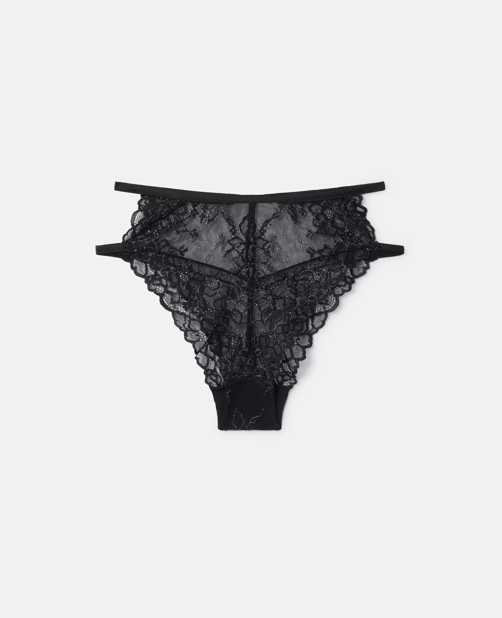 Donna Stella McCartney Lingerie E Sleepwear>Slip A Vita Alta In Pizzo Con Finiture In Seta