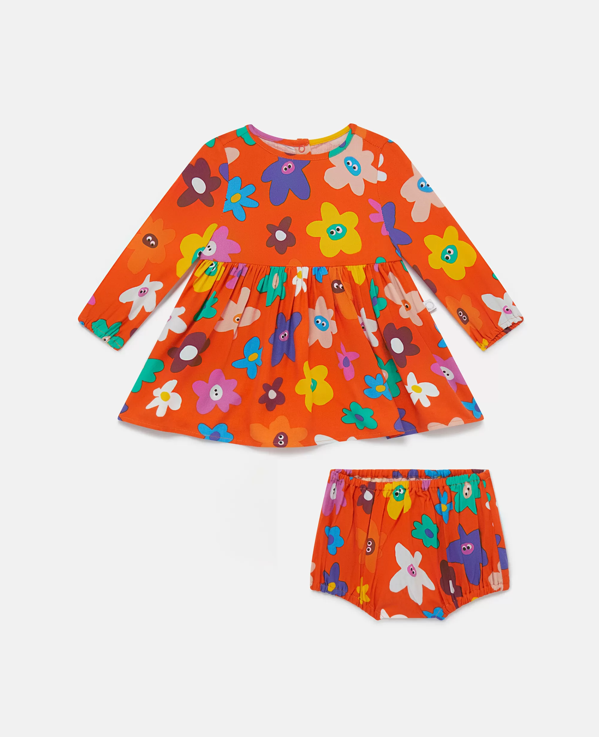 Bambini Stella McCartney Bimba>Smiley Flower Print Dress And Bloomers Set