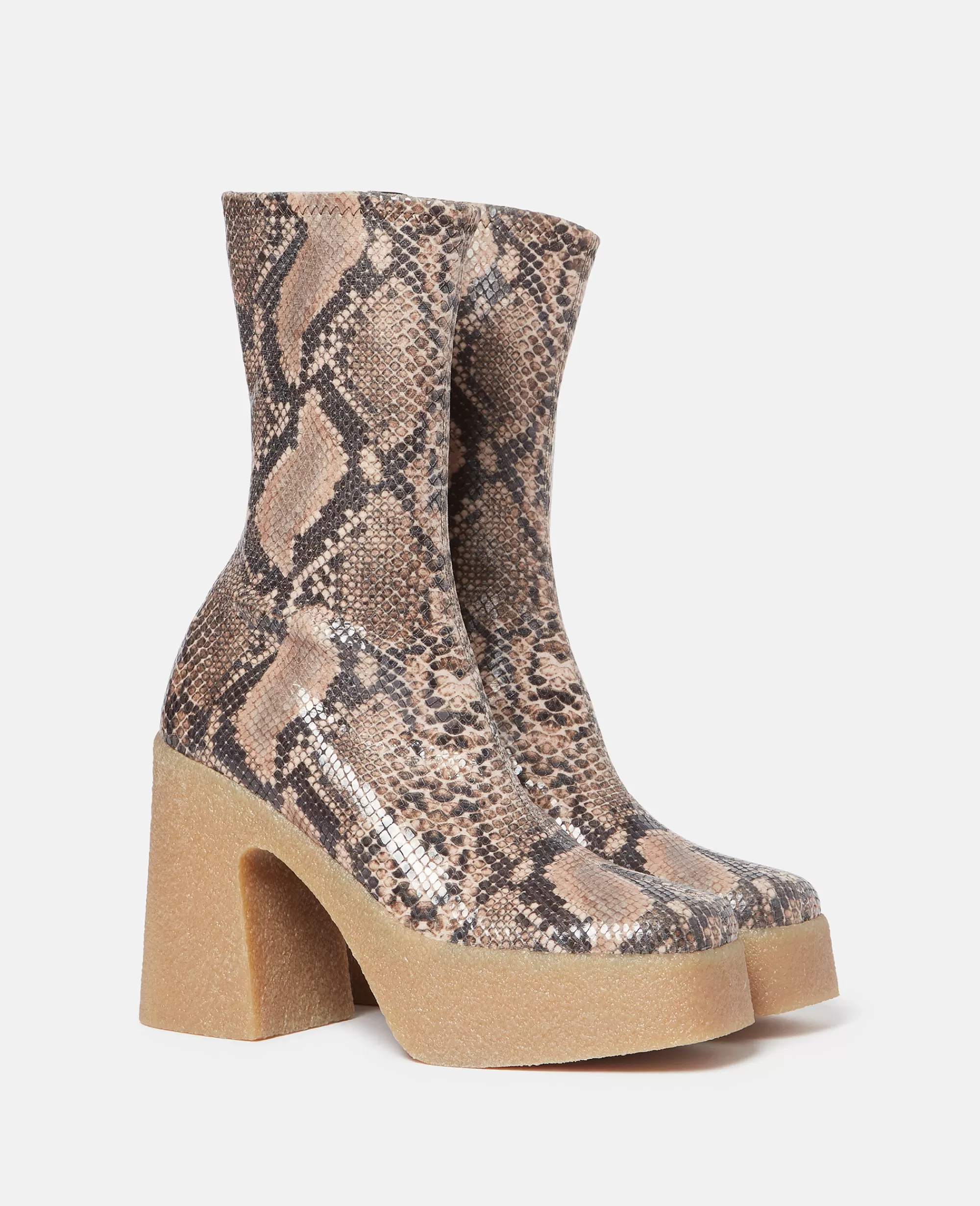 Donna Stella McCartney Zeppe>Stivaletti Con Zeppa In Alter Python Skyla