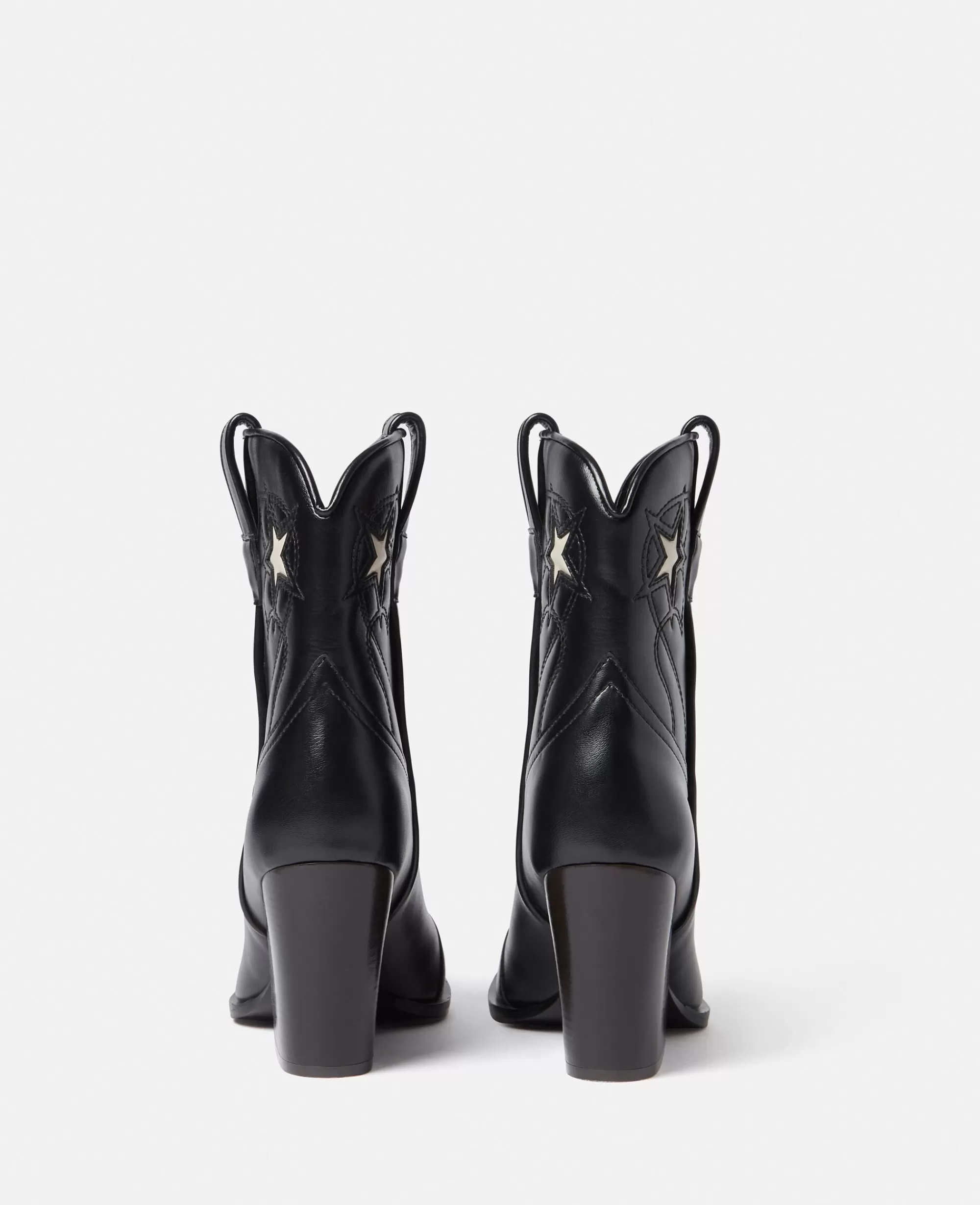 Donna Stella McCartney Stivali>Stivali Texani Con Ricamo Stella In Alter Mat Scuro