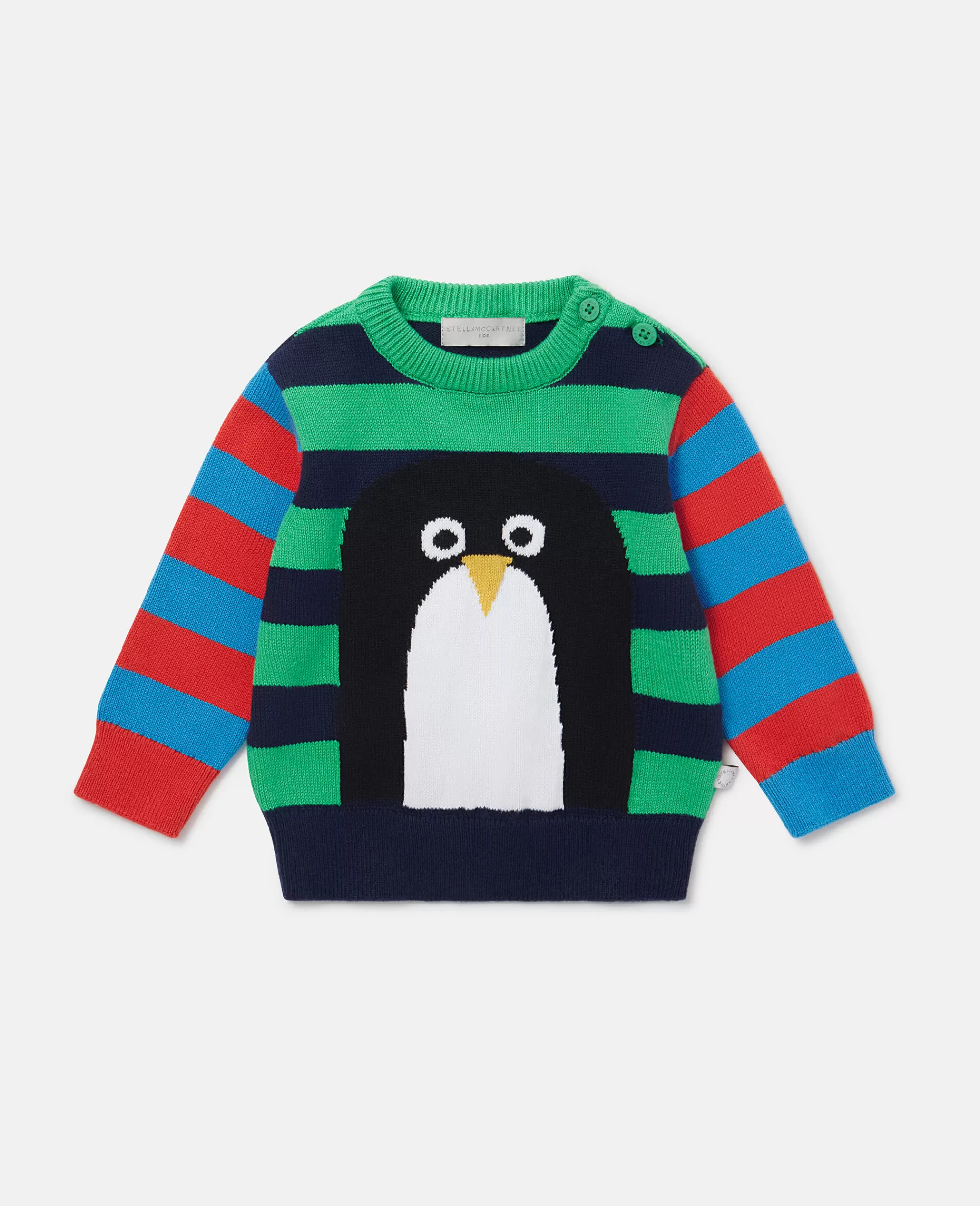 Bambini Stella McCartney Bimbo>Striped Penguin Jumper