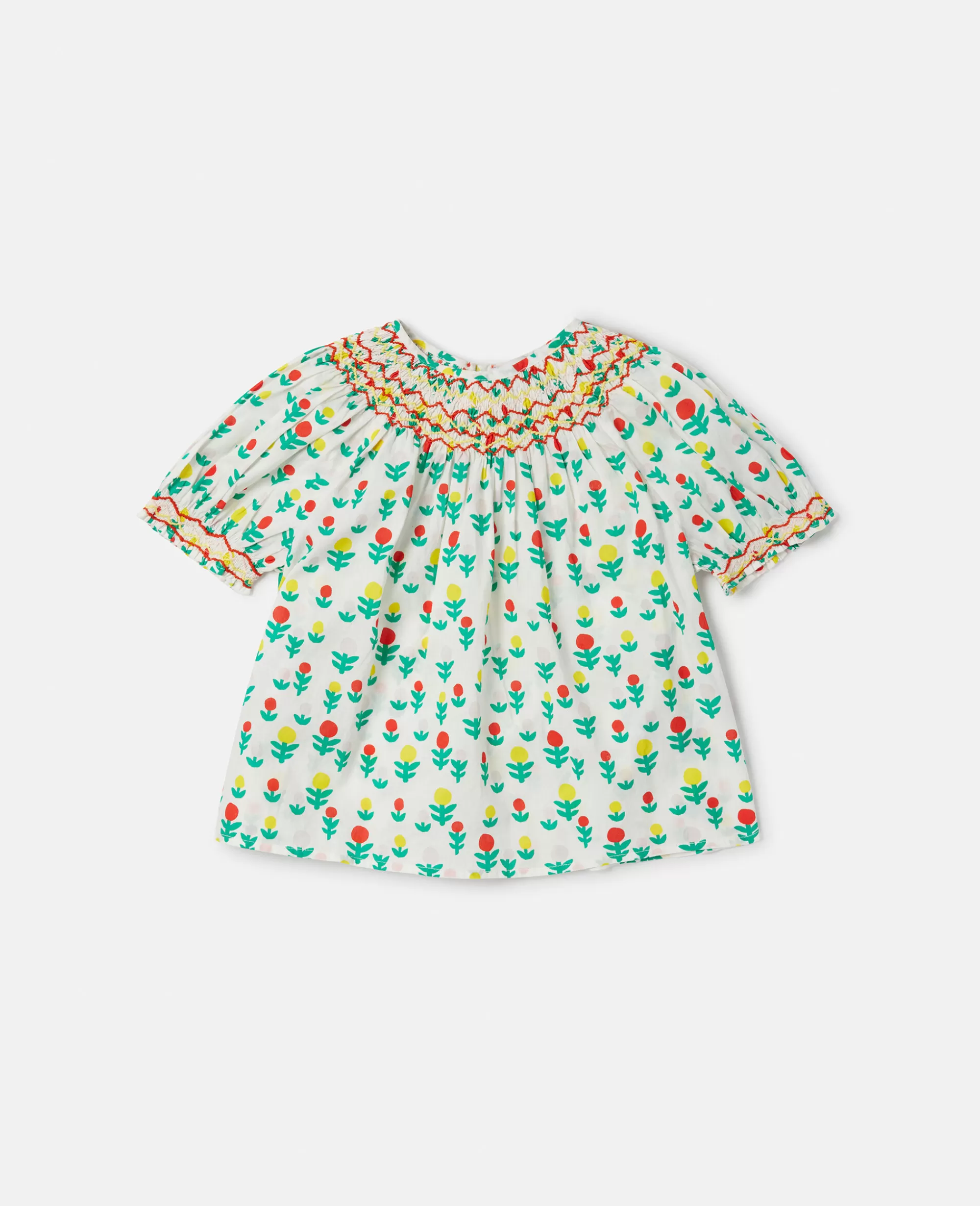 Bambini Stella McCartney Pullover E Cardigan>Top A Punto Smock Con Stampa Fiori Meravigliosi