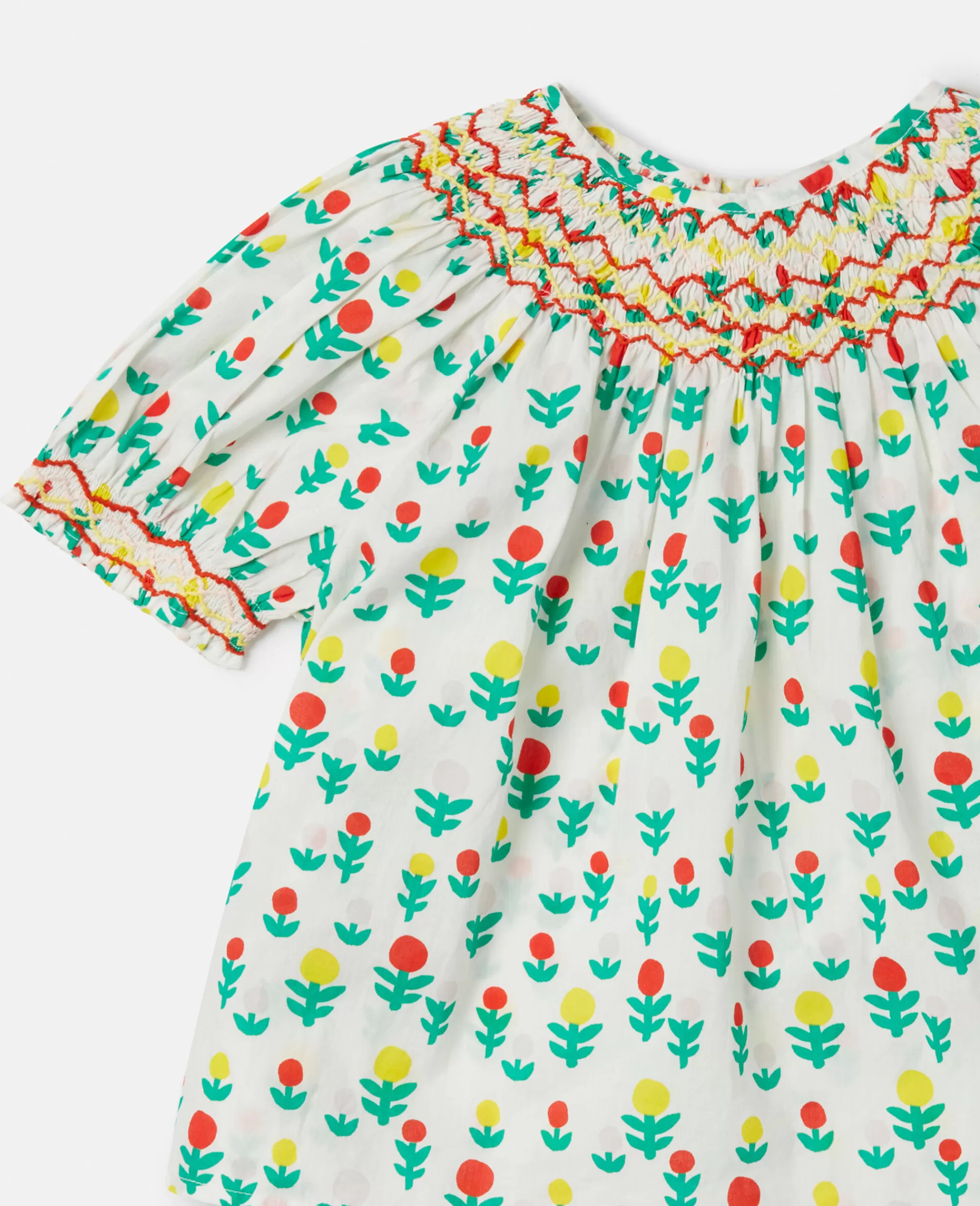 Bambini Stella McCartney Pullover E Cardigan>Top A Punto Smock Con Stampa Fiori Meravigliosi