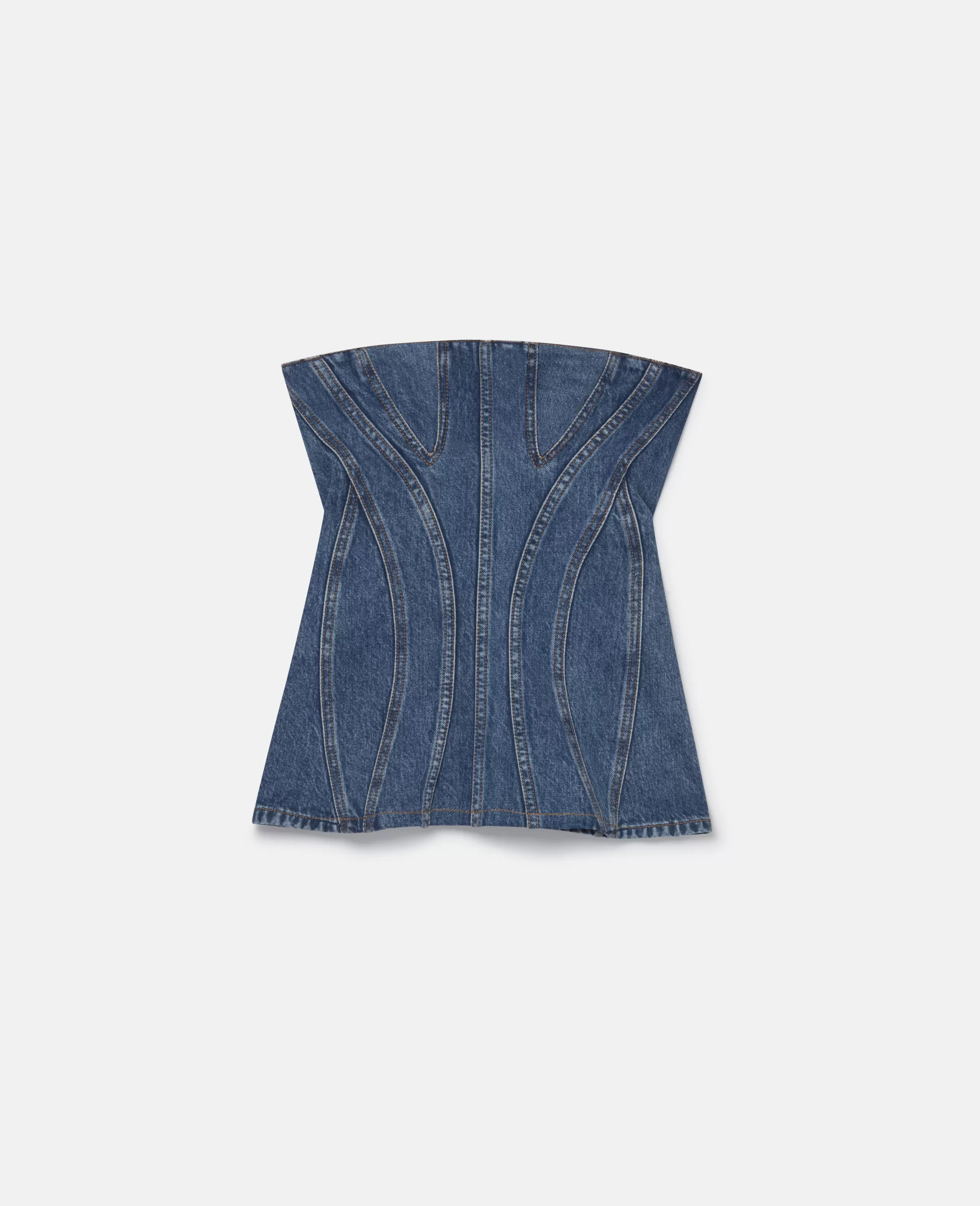 Donna Stella McCartney Denim>Top Bustier In Denim Con Lavaggio Vintage