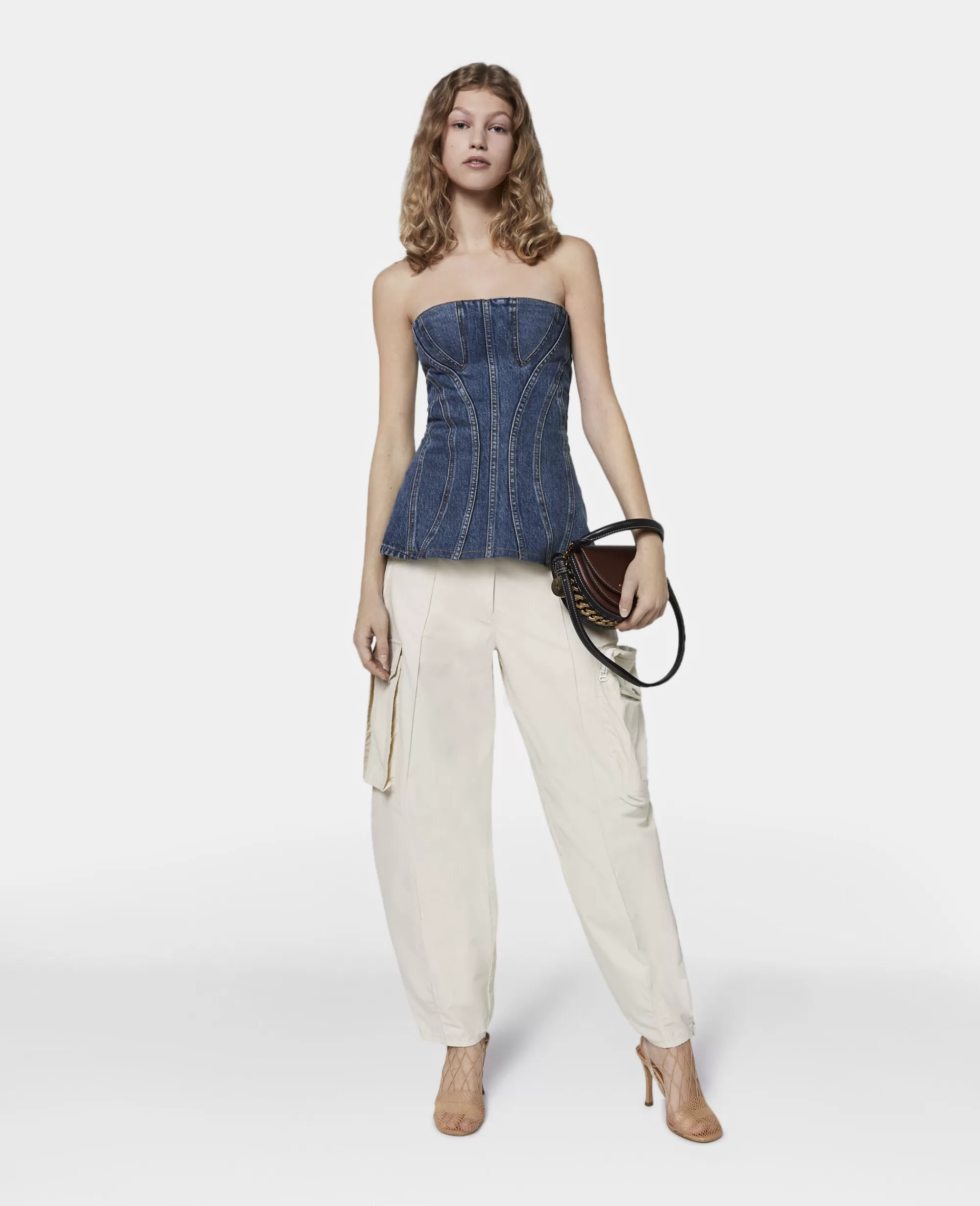 Donna Stella McCartney Denim>Top Bustier In Denim Con Lavaggio Vintage
