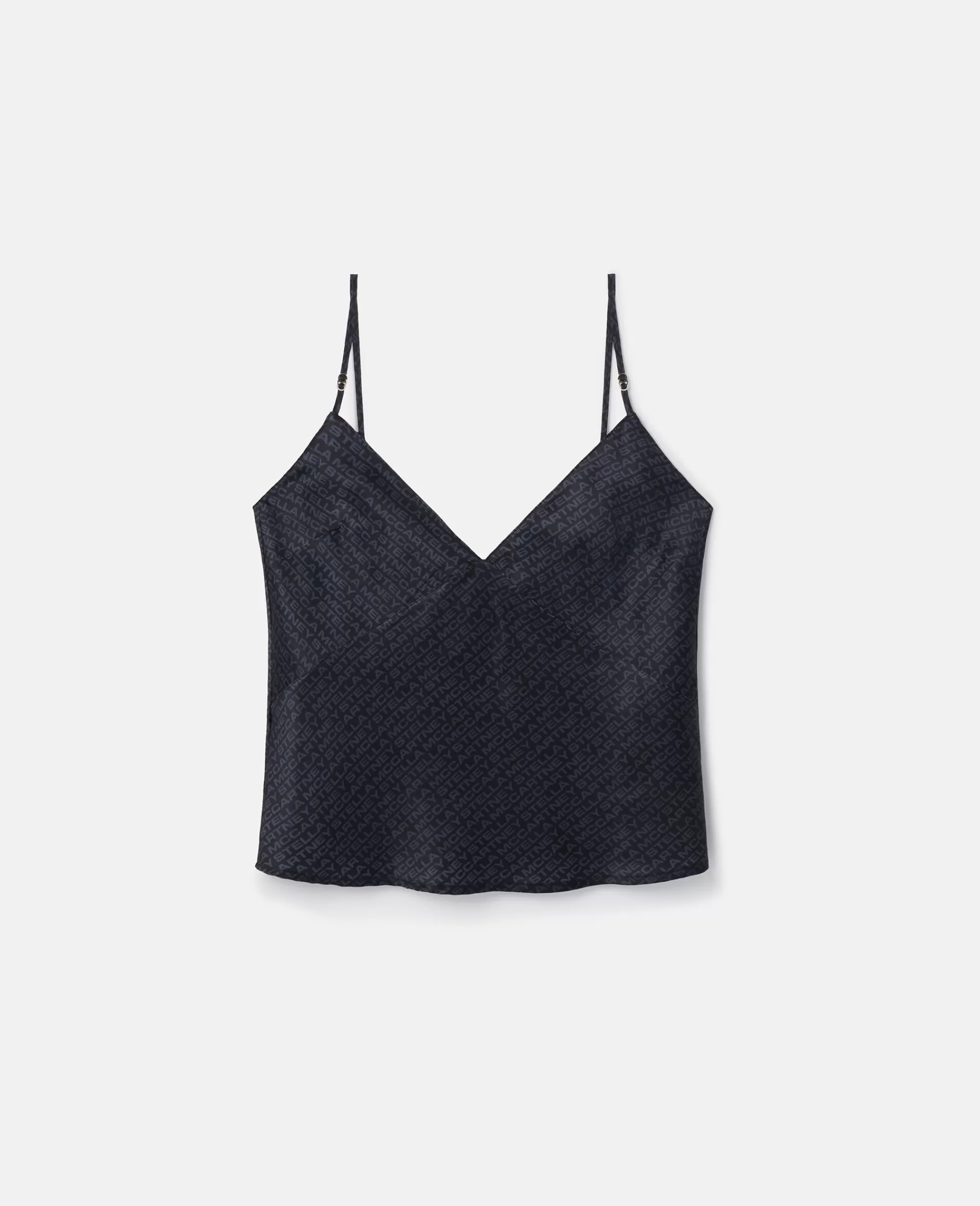 Donna Stella McCartney Lingerie E Sleepwear>Top Cami In Seta Con Stampa Con Monogramma