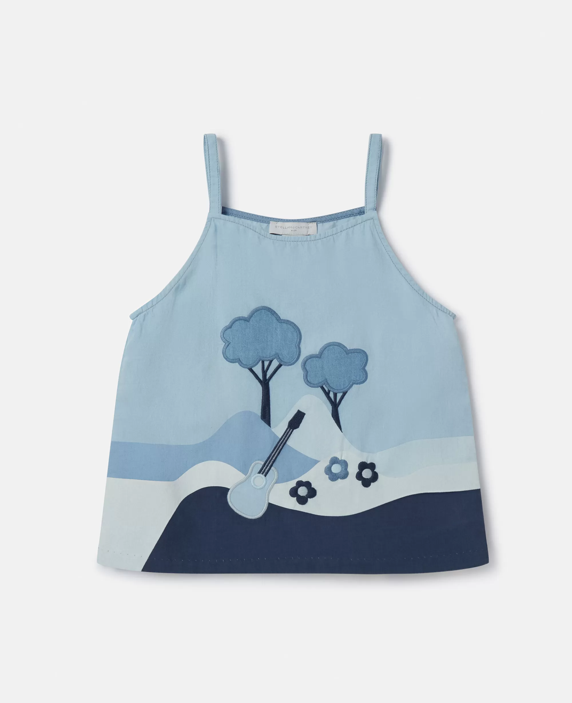 Bambini Stella McCartney T-Shirt>Top Chambray Patchwork Paesaggio