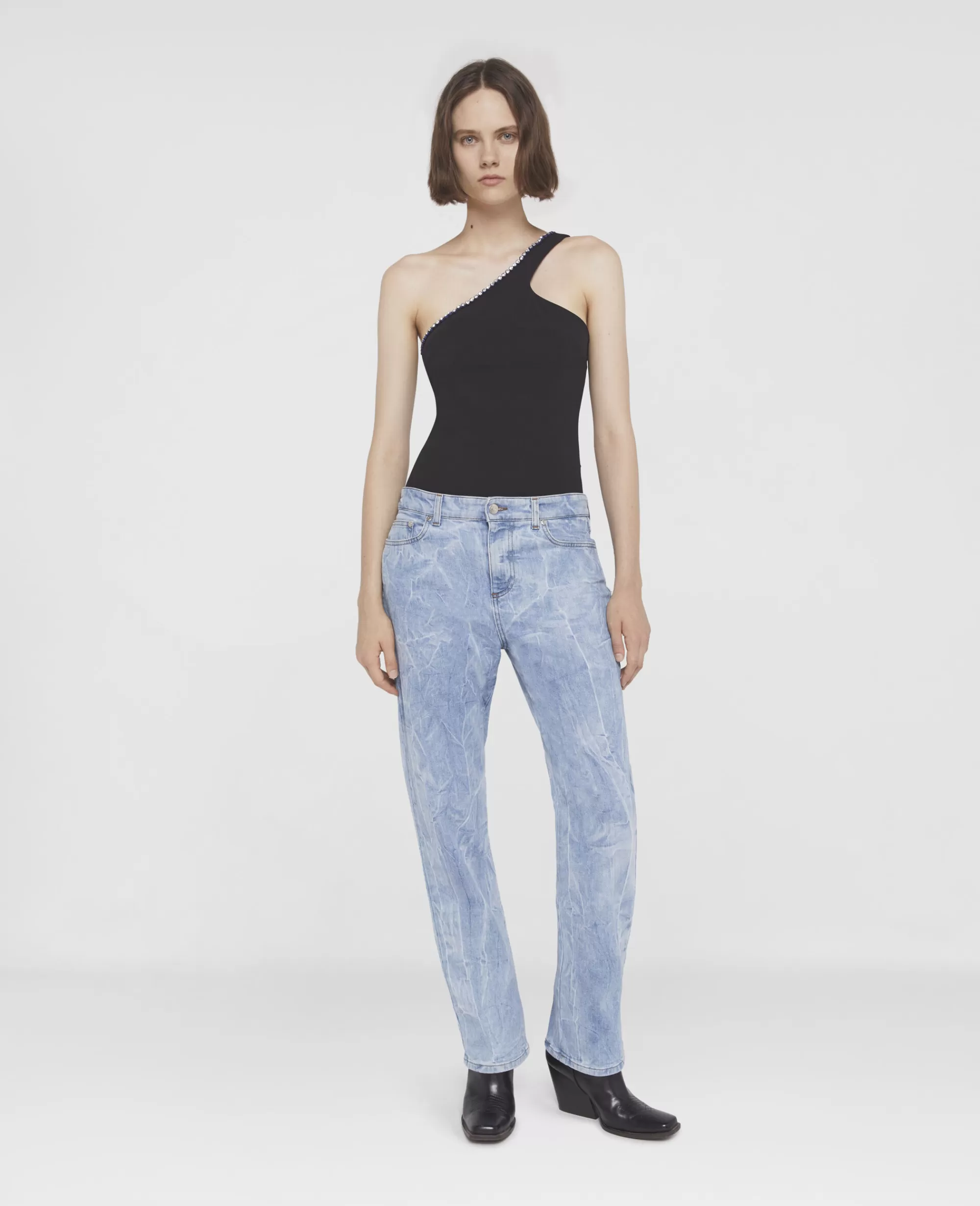 Donna Stella McCartney Camicie E Top>Top Monospalla Con Dettagli Di Cristallo