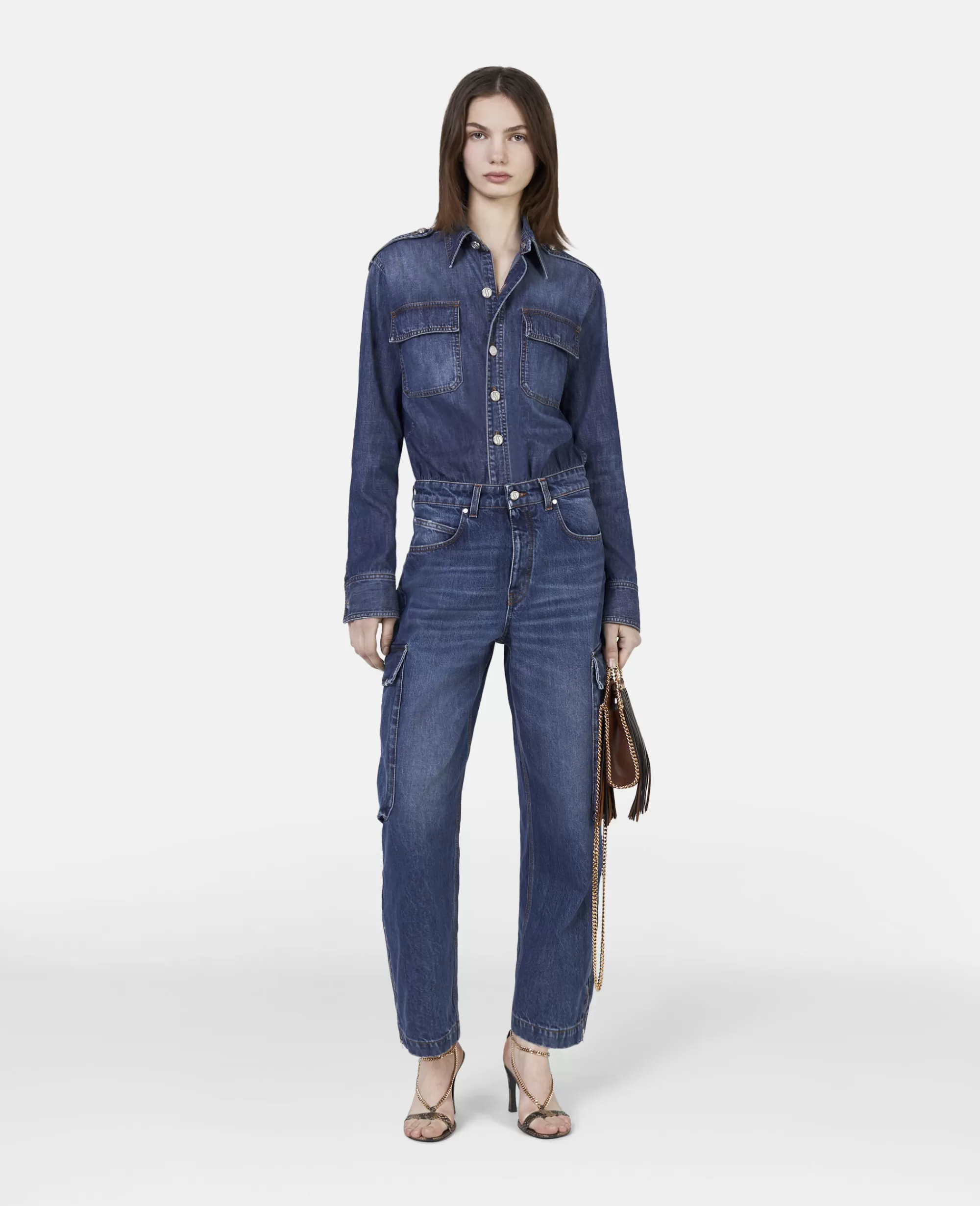 Donna Stella McCartney Denim>Tuta Cargo Lavaggio Vintage