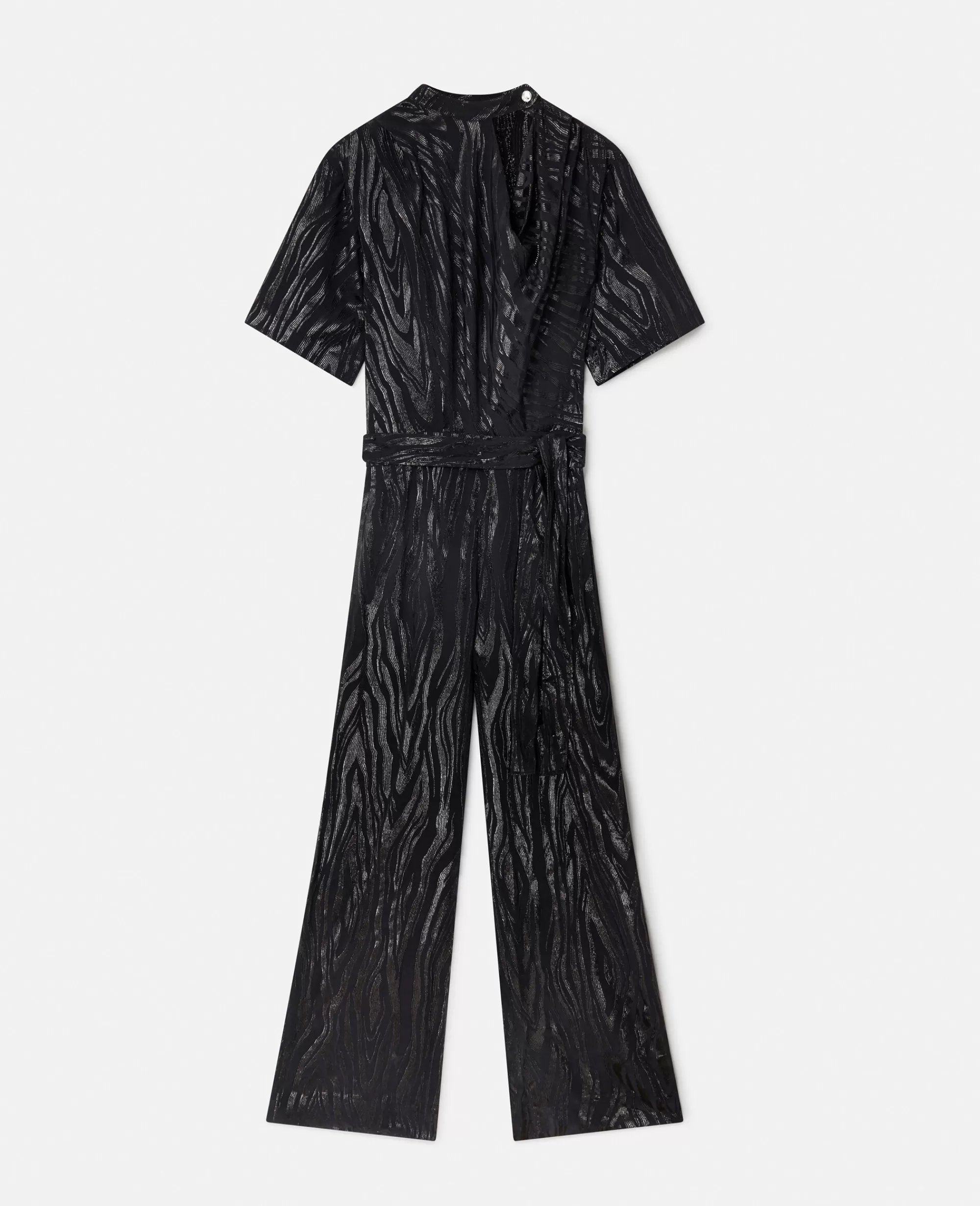 Donna Stella McCartney Tute>Tuta In Lurex Con Stampa Venatura Del Legno