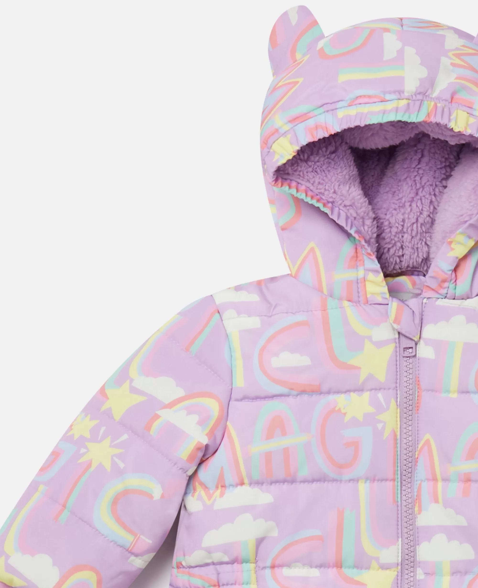 Bambini Stella McCartney Vestiti E Tutine>Tutina Con Cappuccio E Stampa Arcobaleno Magico